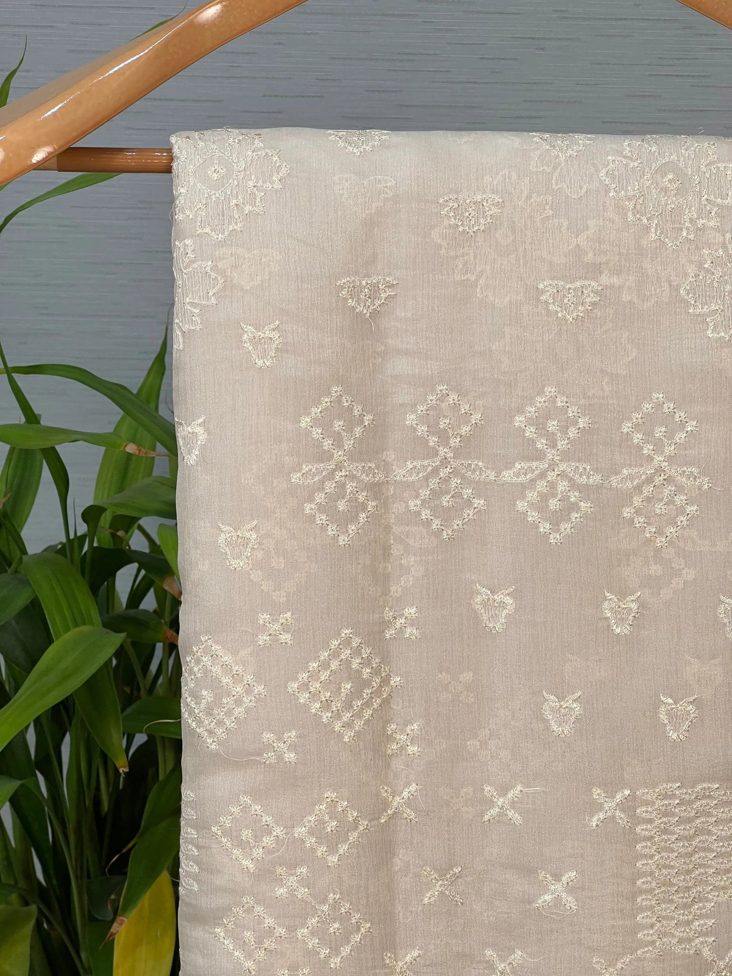 Vanilla Soft Satin Saree with Fusion Embroidery CSE Geetha Creation