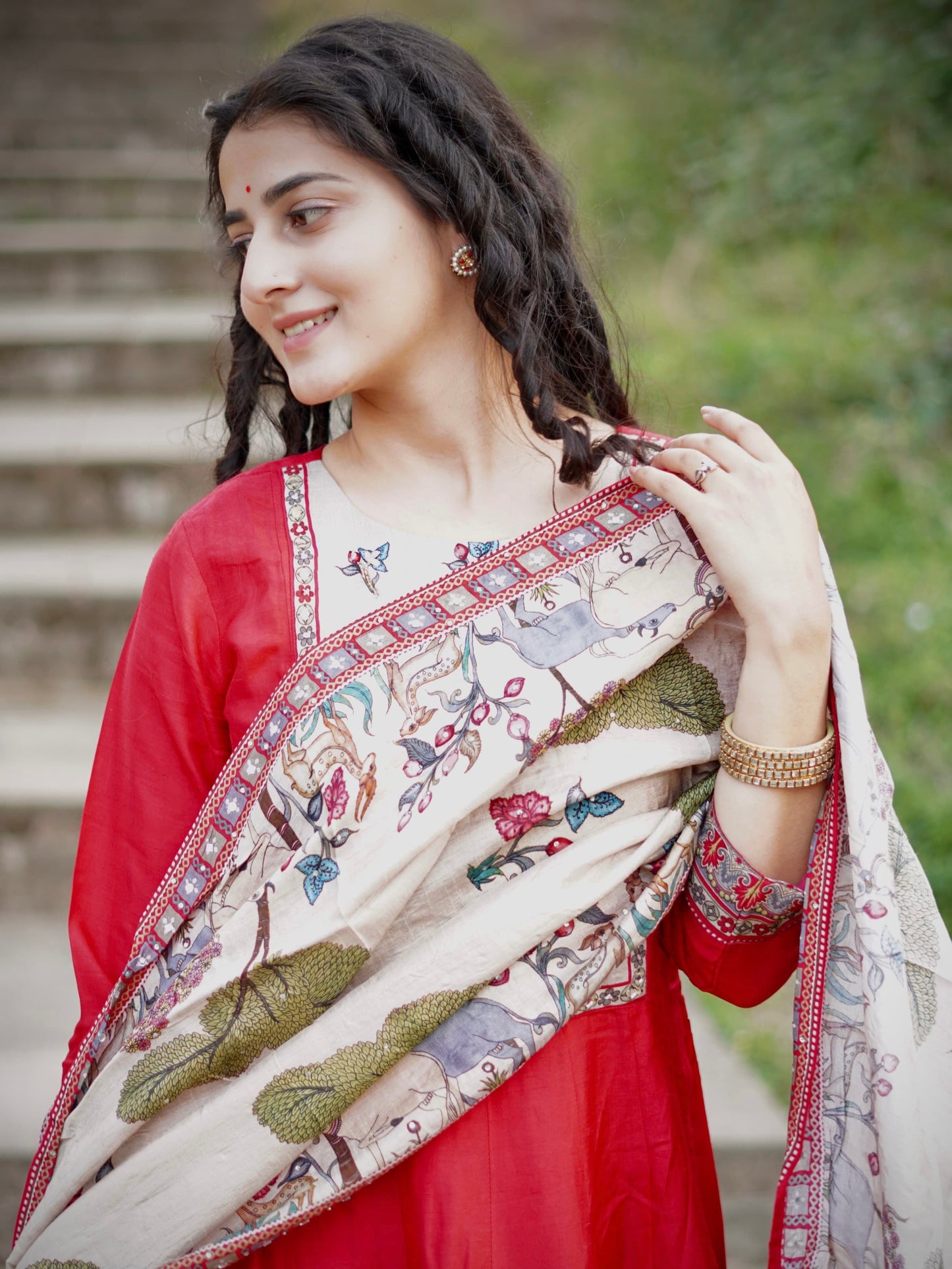 Heritage Red Ready to Wear Anarkali Dress