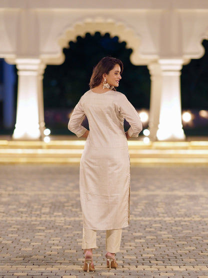 Araanya Embroidered Ready to Wear Silk Kurti Set Geetha Creation
