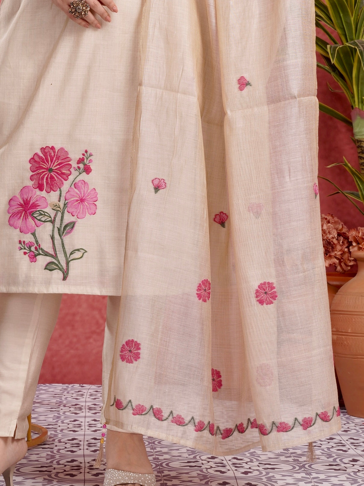 Soothing Summer A-Line Ready to Wear Cotton Kurti Set Geetha Creation