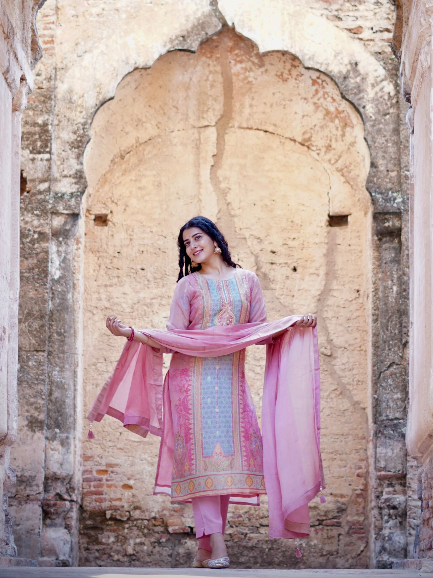 Rosette Luxe Ready to Wear Pure Organza Silk Kurti Set Geetha Creation