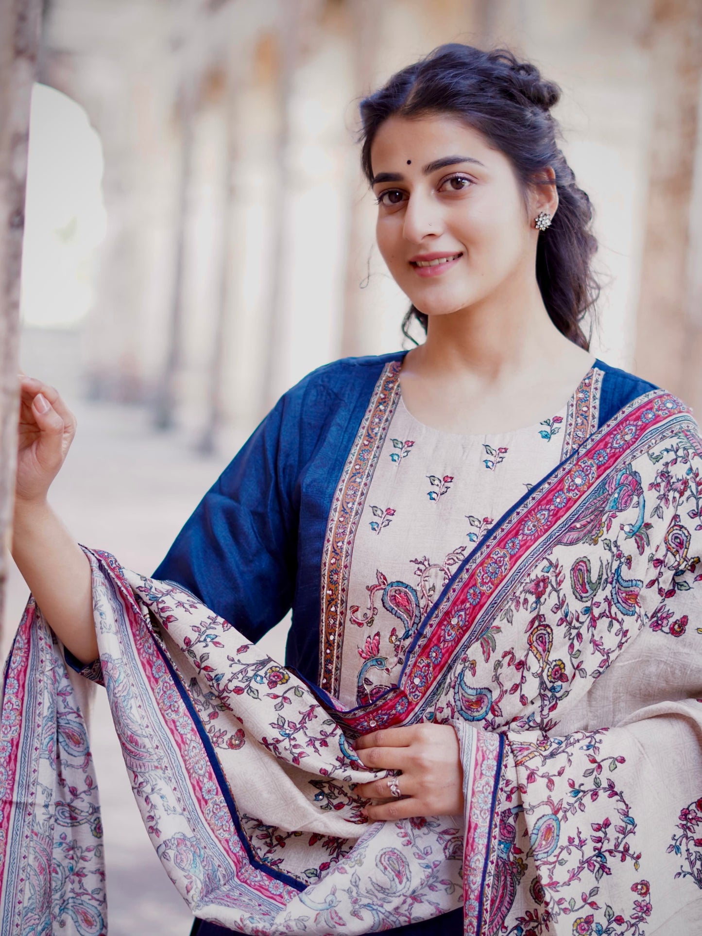 Heritage Blue Ready to Wear Anarkali Dress Geetha Creation