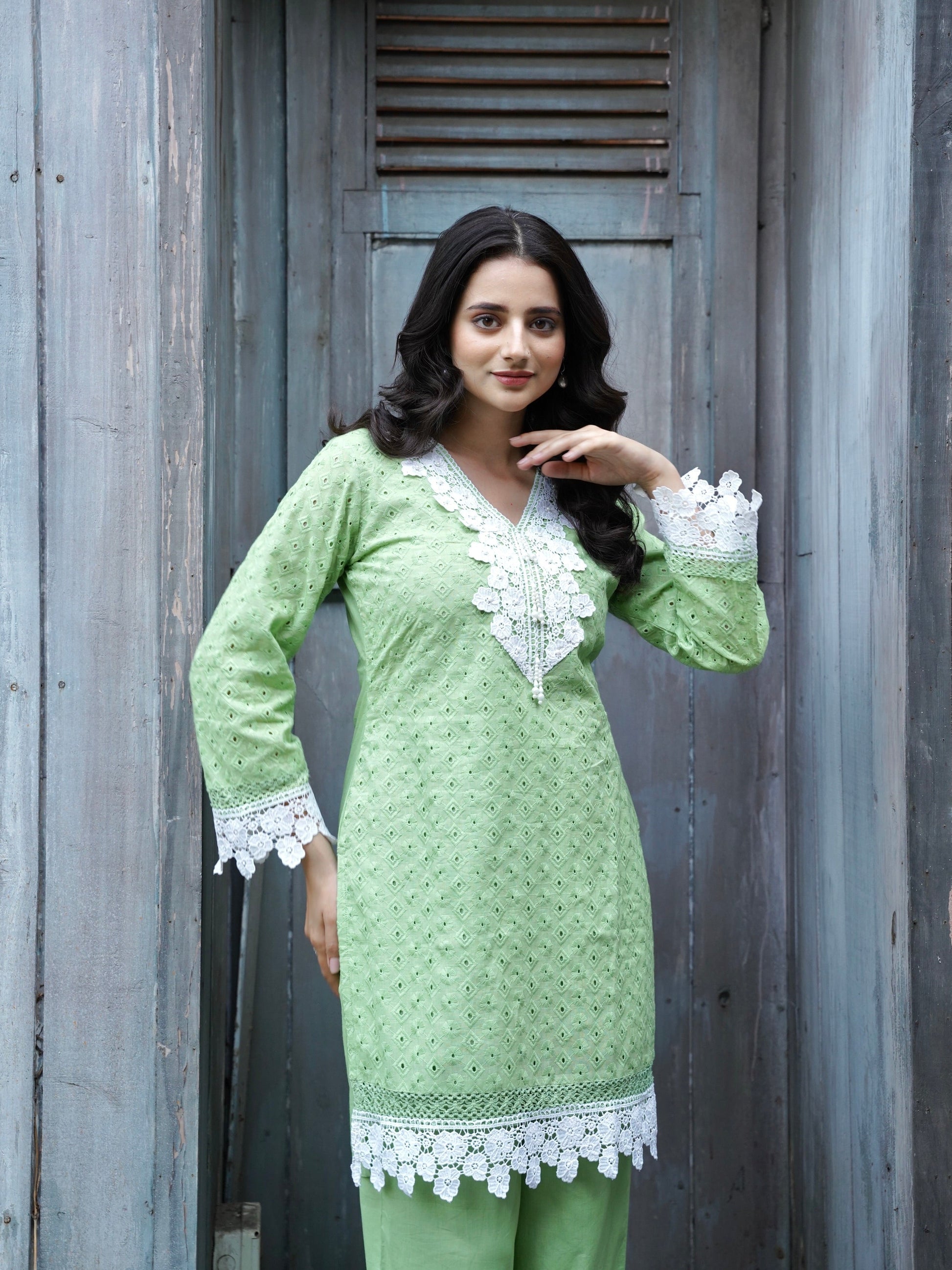 Premium Chikankari Cut Work Co-ord Set Geetha Creation