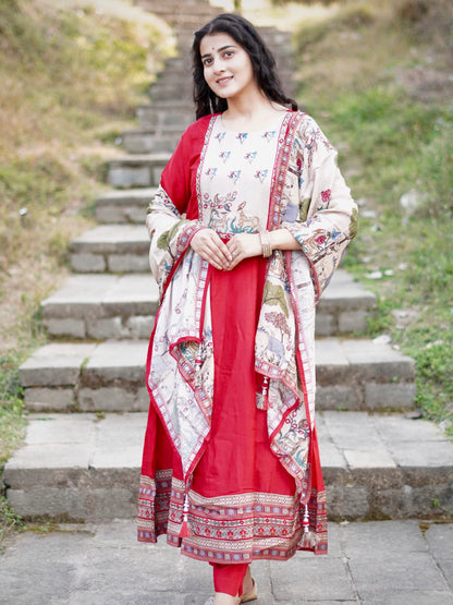 Heritage Red Ready to Wear Anarkali Dress