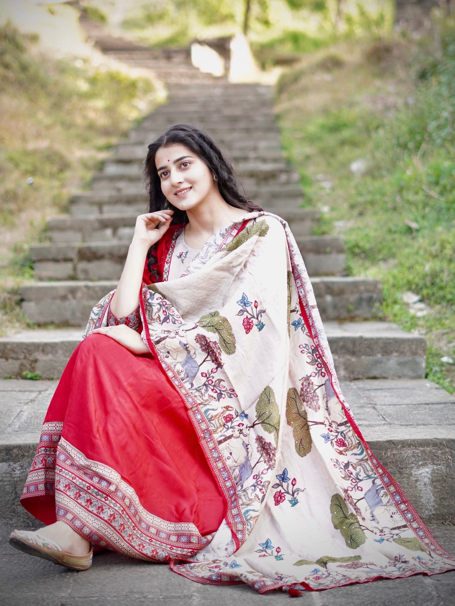 Heritage Red Ready to Wear Anarkali Dress