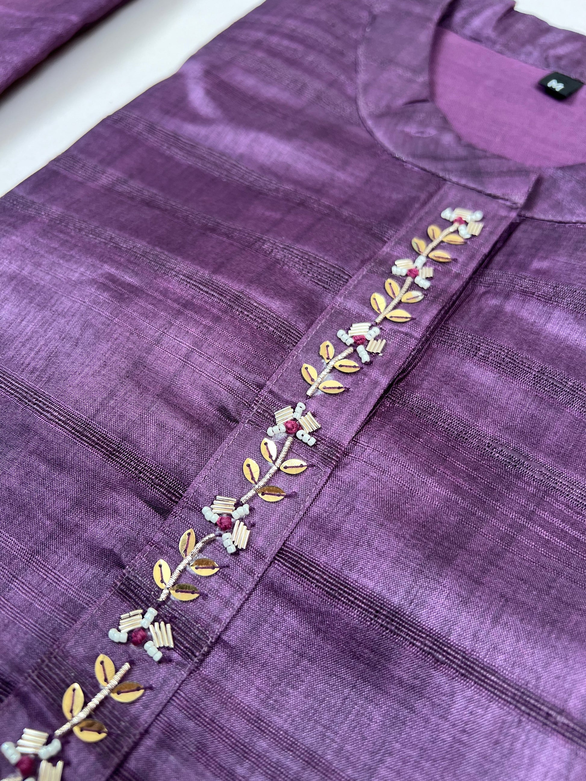 Luxurious Lavender Ready to Wear Silk Kurti Set Geetha Creation