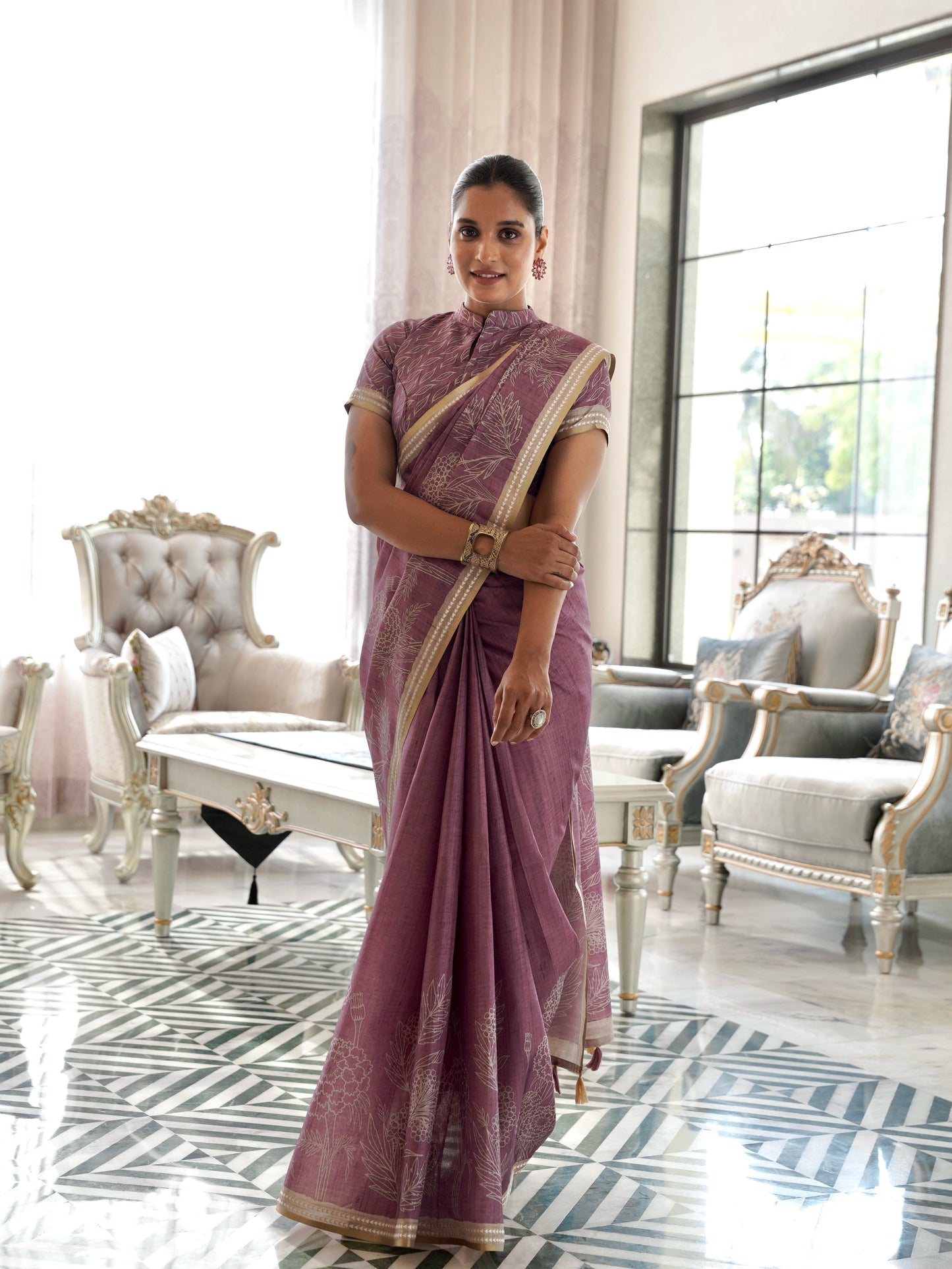 Mulberry Elegance Handloom Tussar Saree Geetha Creation