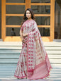 Grace of Rust Ikat Handloom Tussar Saree Geetha Creation