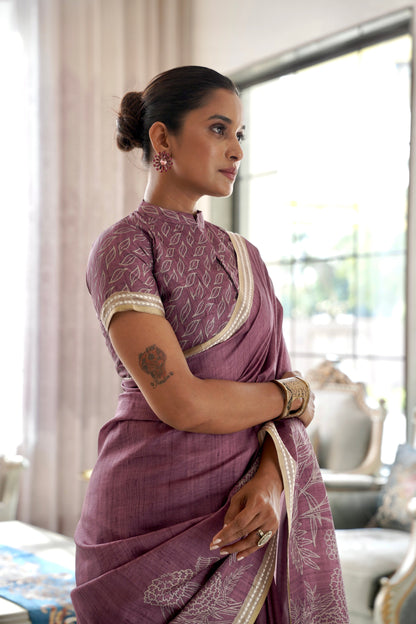Mulberry Elegance Handloom Tussar Saree Geetha Creation