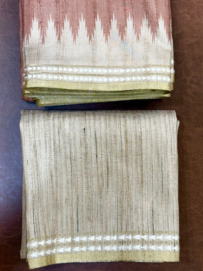 Pride with Elegance Formal Wear Semi Tussar saree Geetha Creation