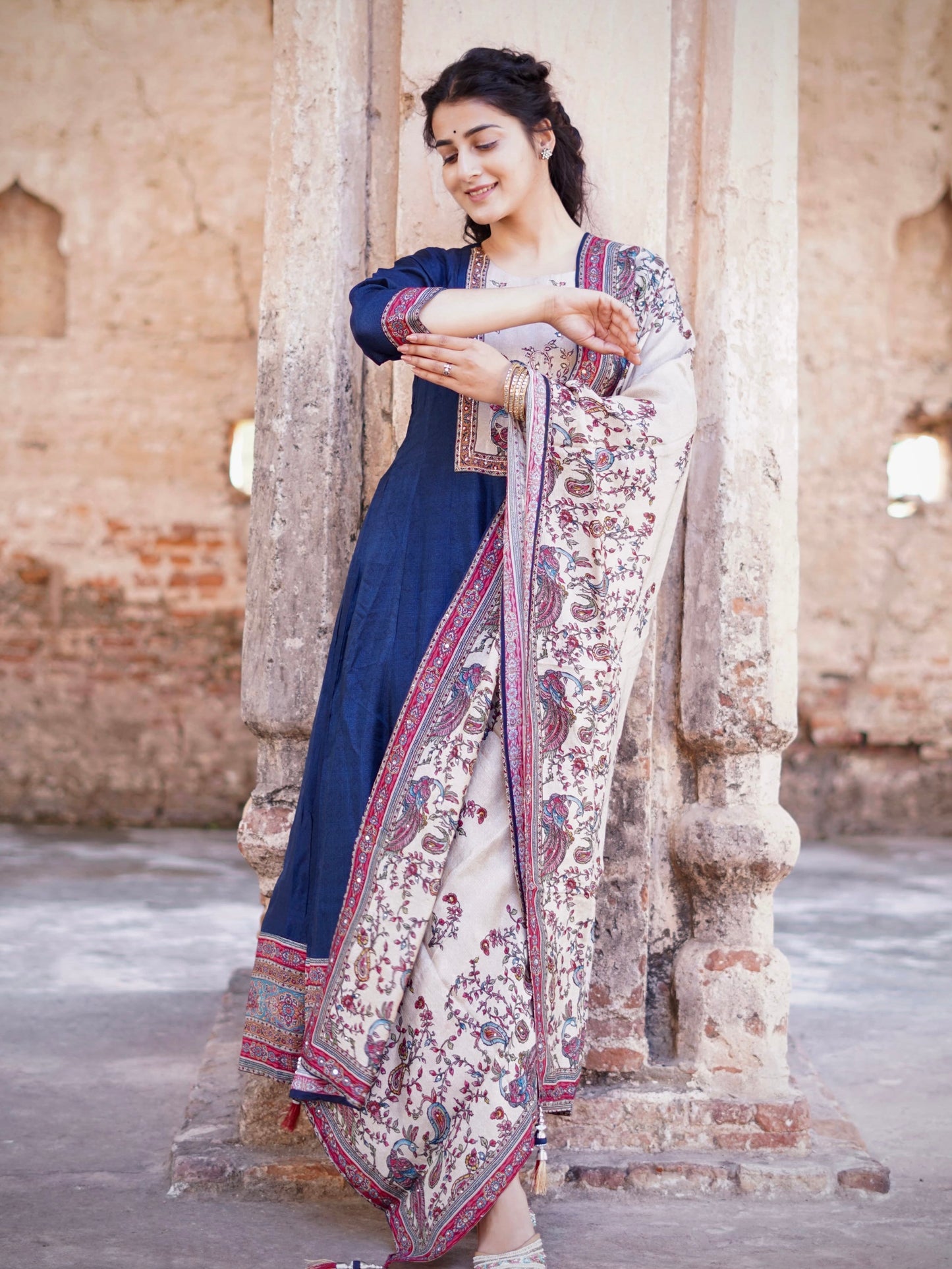 Heritage Blue Ready to Wear Anarkali Dress
