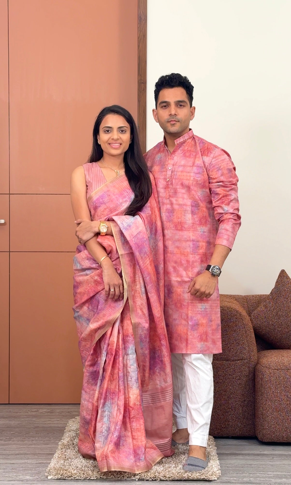 Palette of Happiness Unstitched Couple Set Geetha Creation