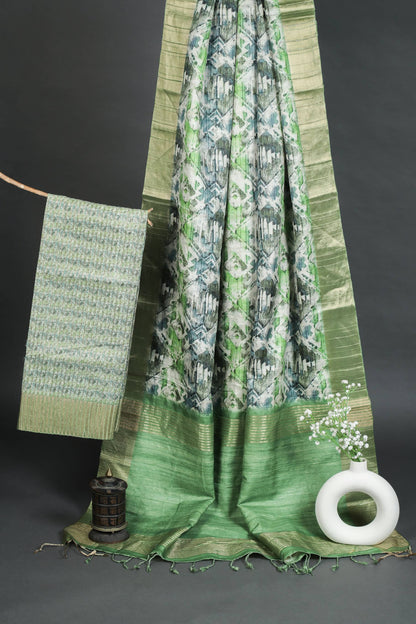 Forest Print Chapa Handloom Tussar Saree C3 Geetha Creation