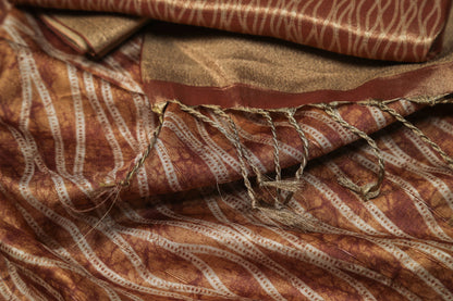 Gleaming Waves Sepia Premium Bold Border Kotha Handloom Saree Geetha Creation
