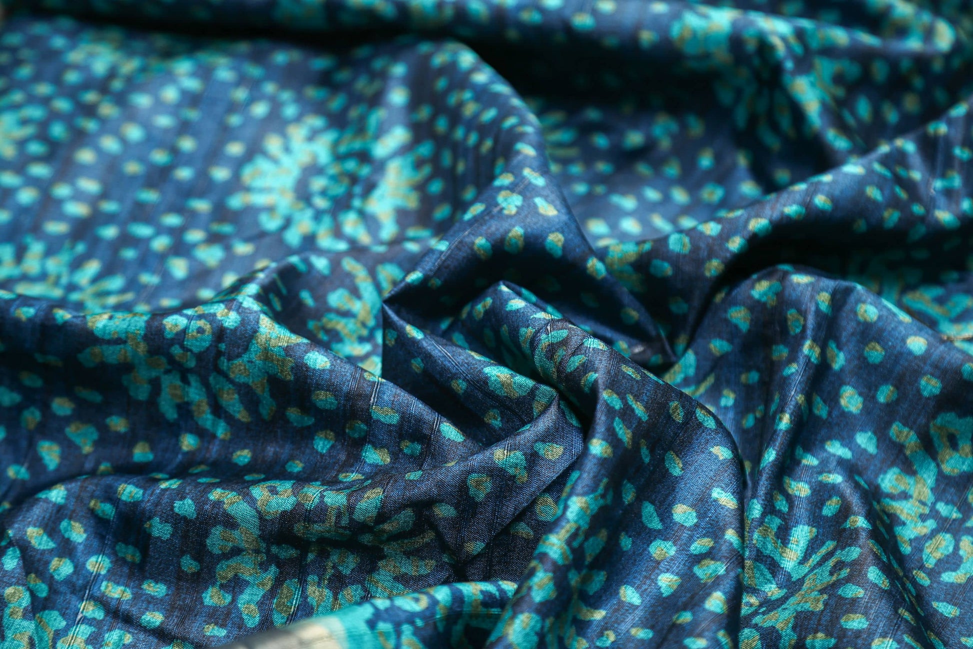 Spotted Indigo Chapa Handloom Tussar Saree C3 Geetha Creation