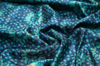 Spotted Indigo Chapa Handloom Tussar Saree C3 Geetha Creation