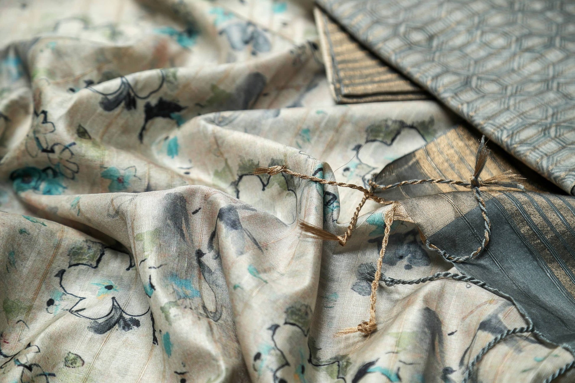 Soft Snow Chapa Handloom Tussar Saree C3 Geetha Creation