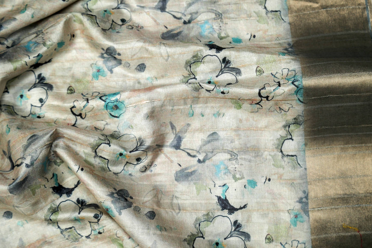 Soft Snow Chapa Handloom Tussar Saree C3 Geetha Creation