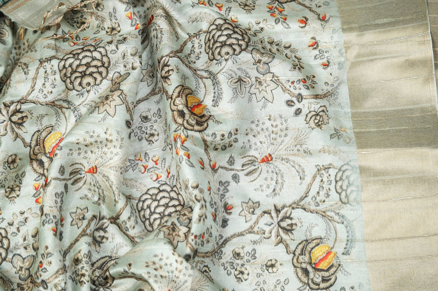 Soft Florals Chequered Chapa Handloom Tussar Saree C3 Geetha Creation