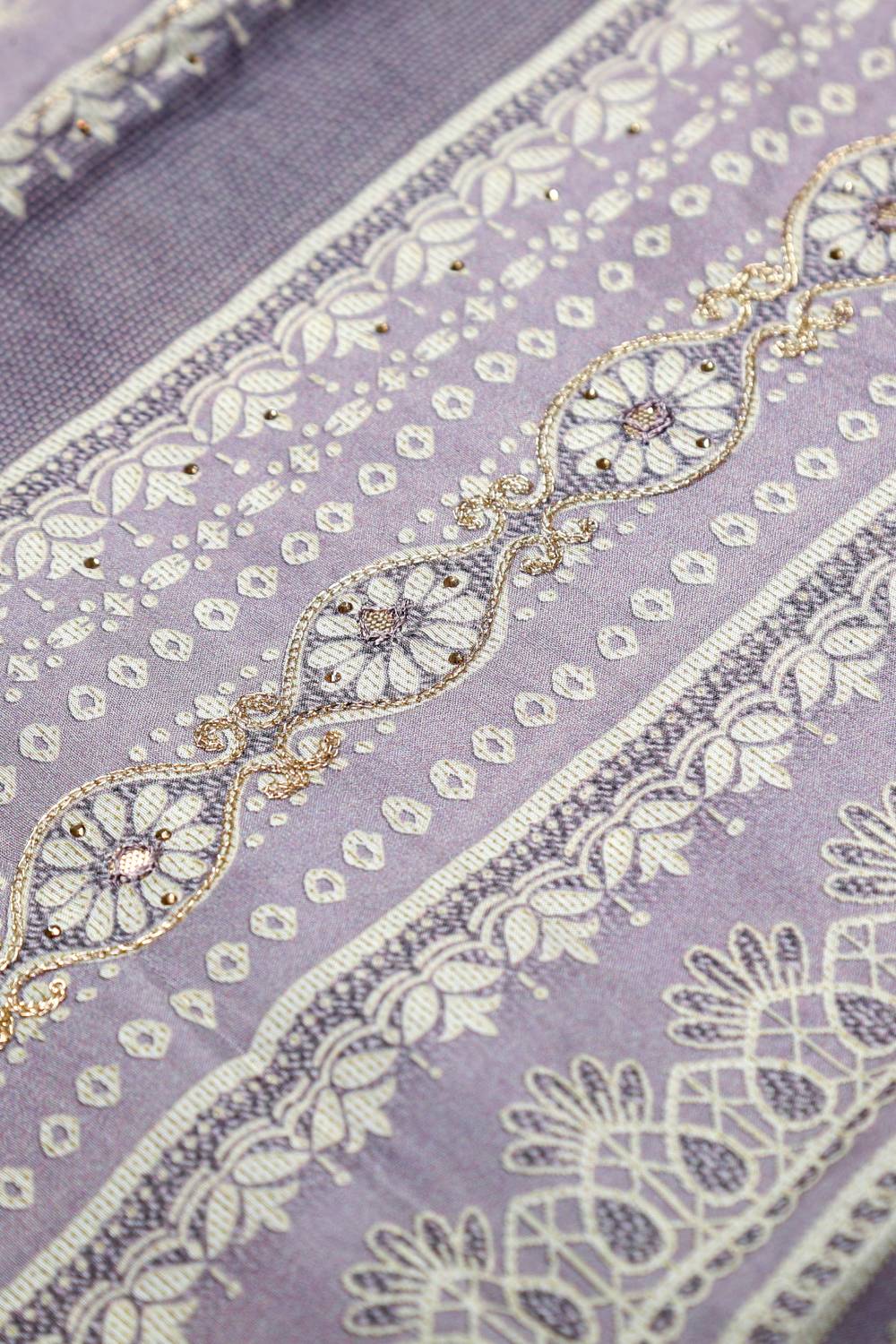 Rich Embroidered Pure Viscose Royal Purple Unstitched Suit Set Geetha Creation