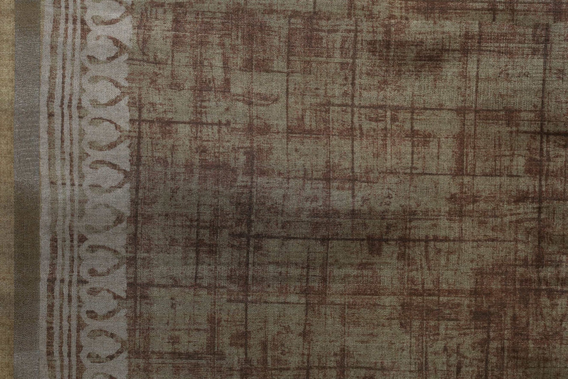 Earthy Ochre Tussar Fine Border Saree Geetha Creation