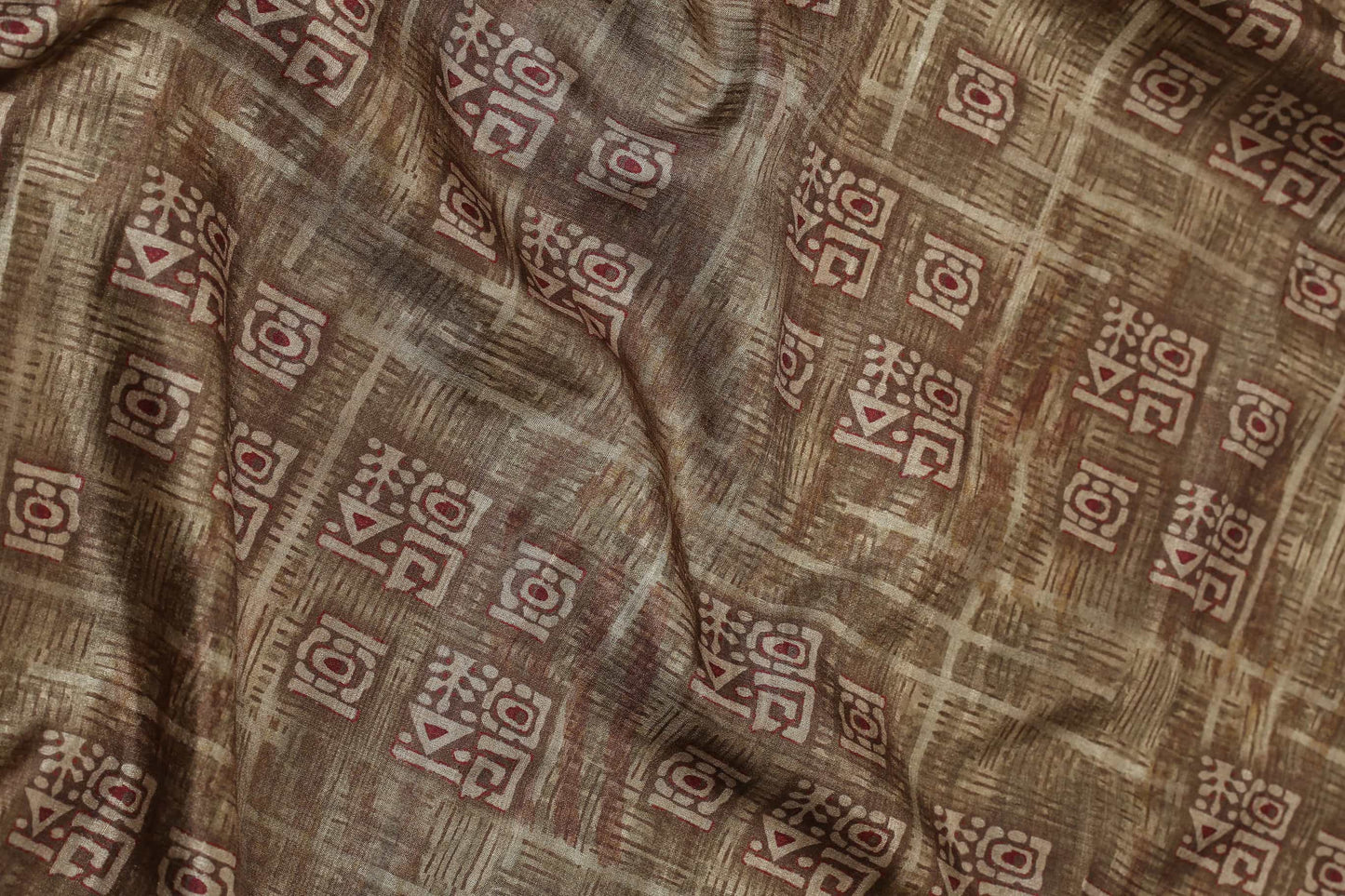 Earthy Ochre Tussar Fine Border Saree Geetha Creation