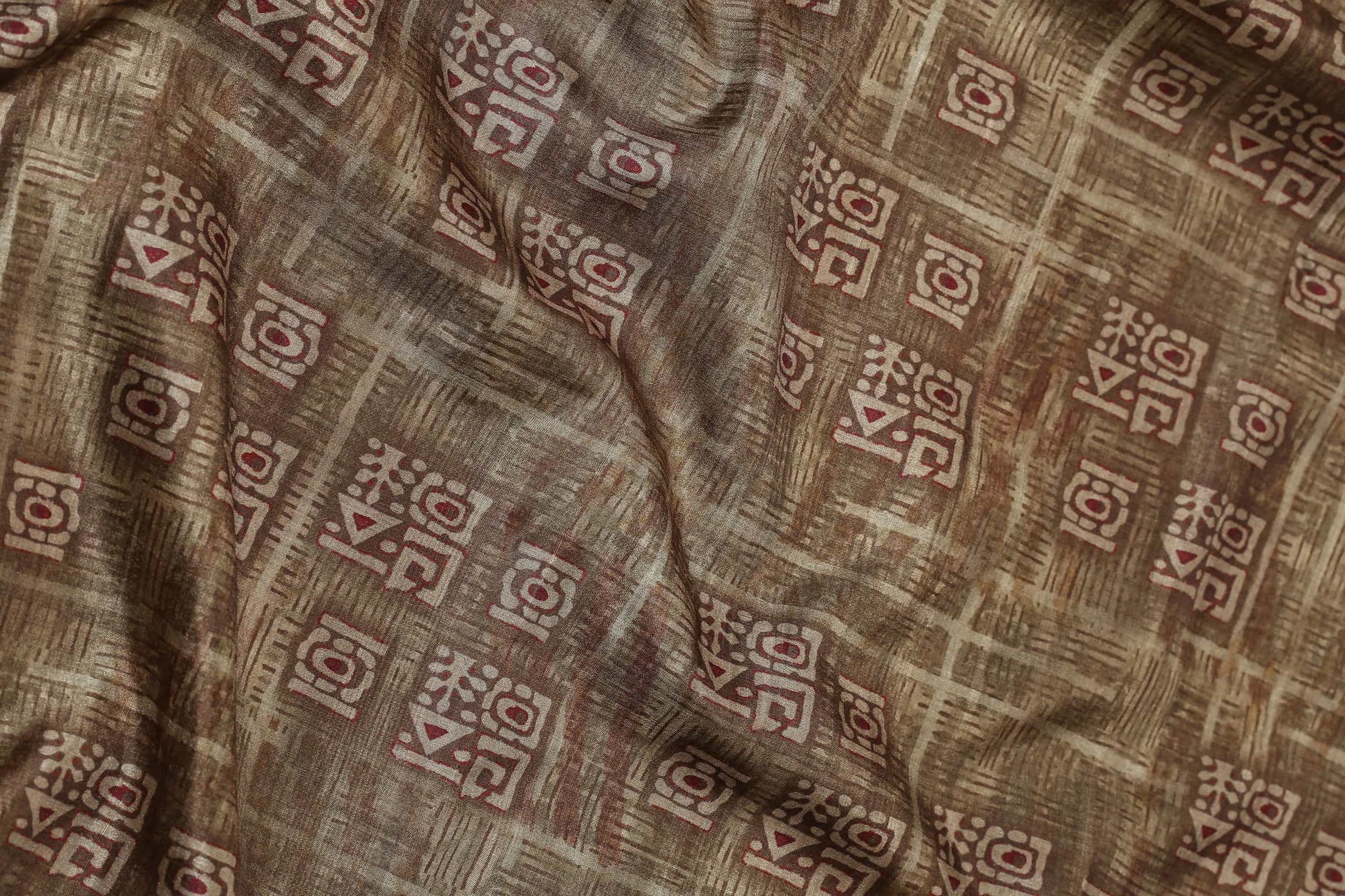 Earthy Ochre Tussar Fine Border Saree Geetha Creation